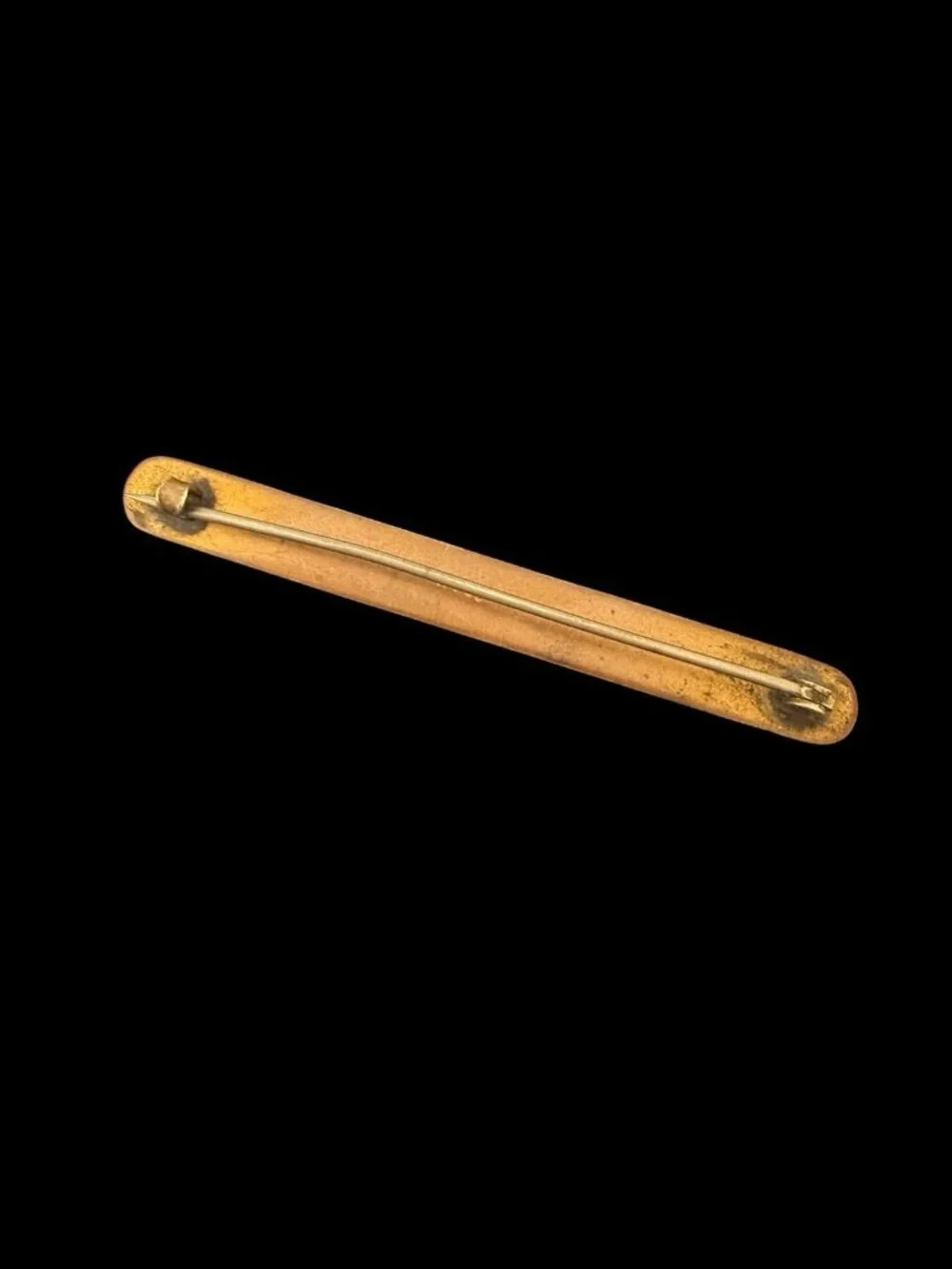 Antique Gold Tone Bar Brooch Etched Floral C Clasp Victorian Edwardian Pin
